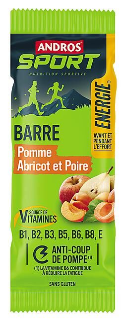 ANDROS SPORT - BARRES ENERGIE POMME POIRE ABRICOT