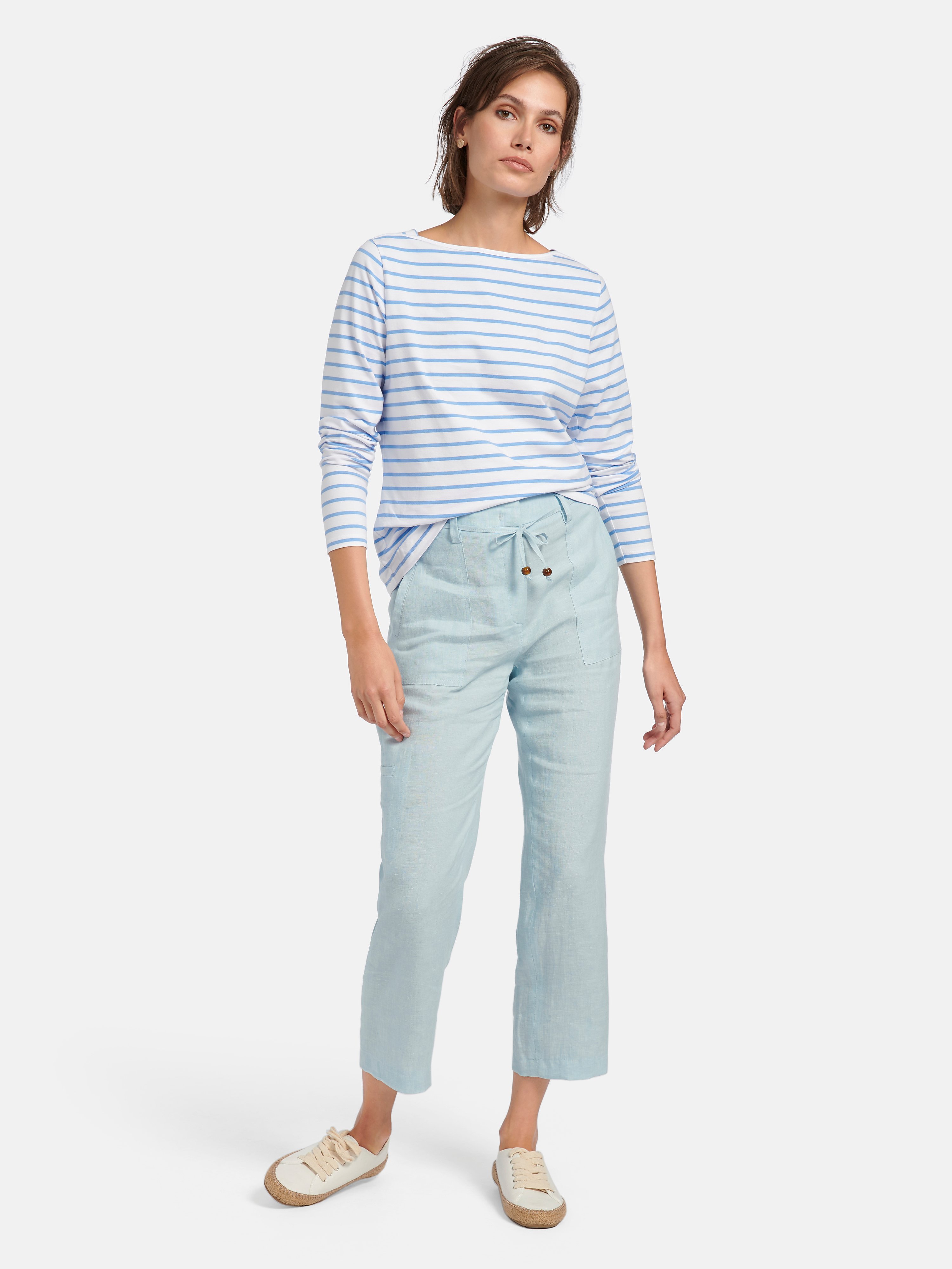 Knöchellange Hose aus 100% Leinen