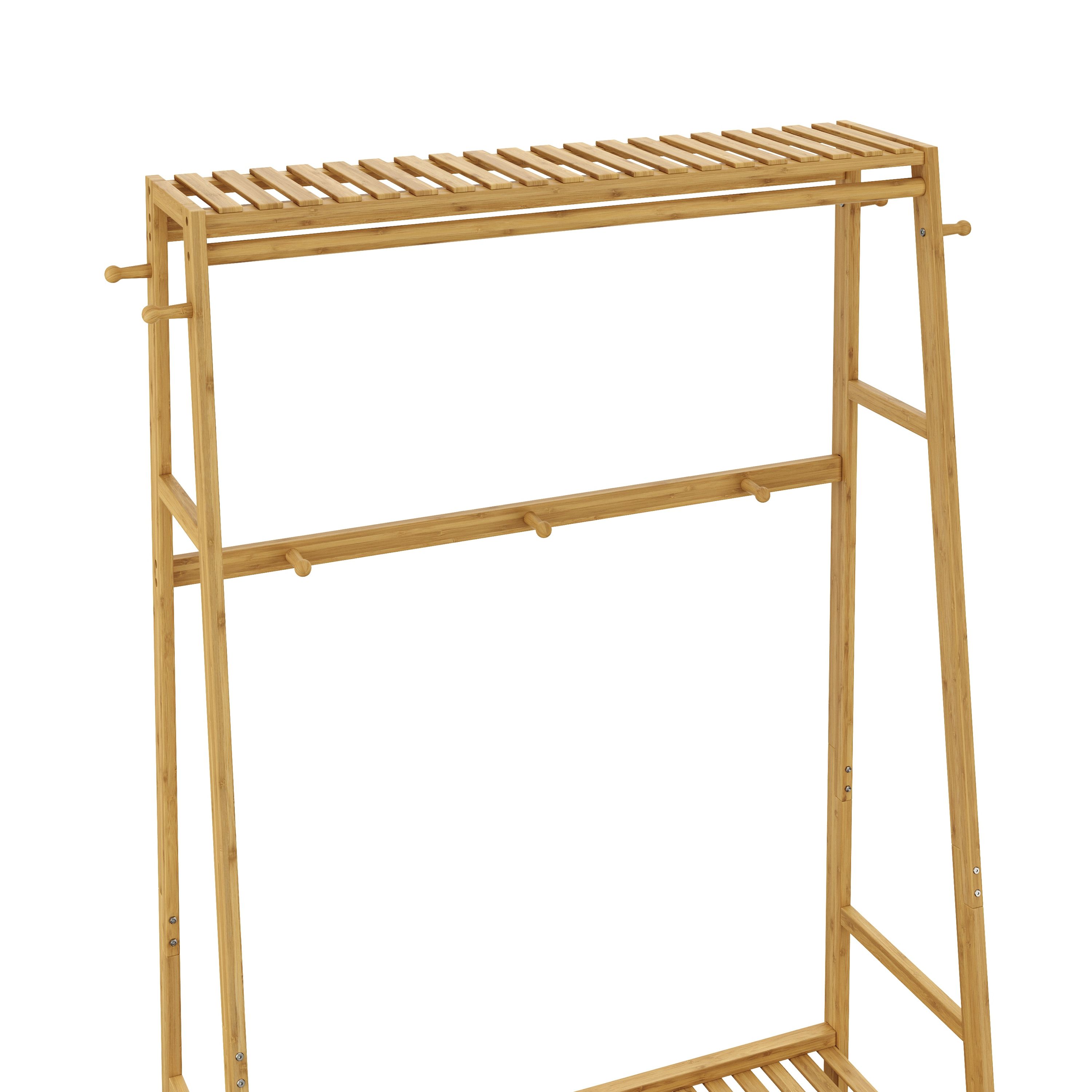Garderobe Kleiderständer Bambus CURT 80 x 165 cm natur