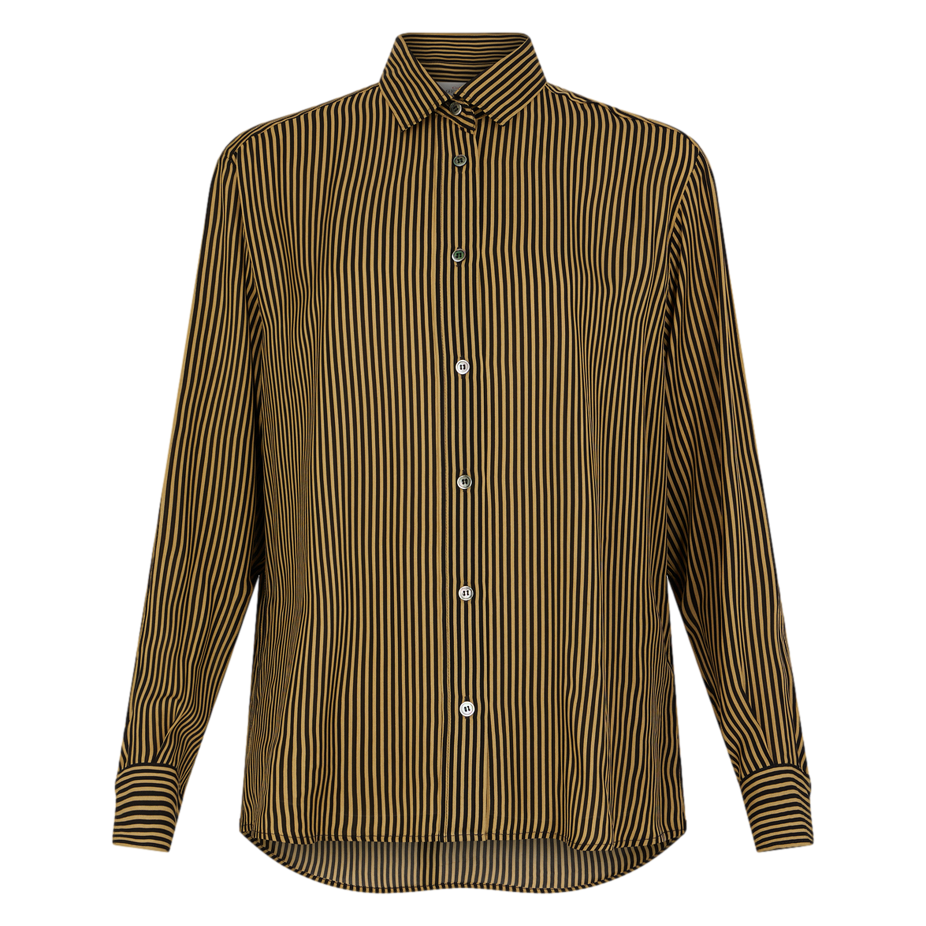 CLYDE - Chemise droite à rayures contrastées | Beige
