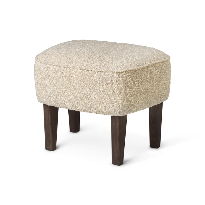 Audo - Ingeborg Fussschemel, Eiche dunkel gebeizt / beige (Sahco Zero 0001)