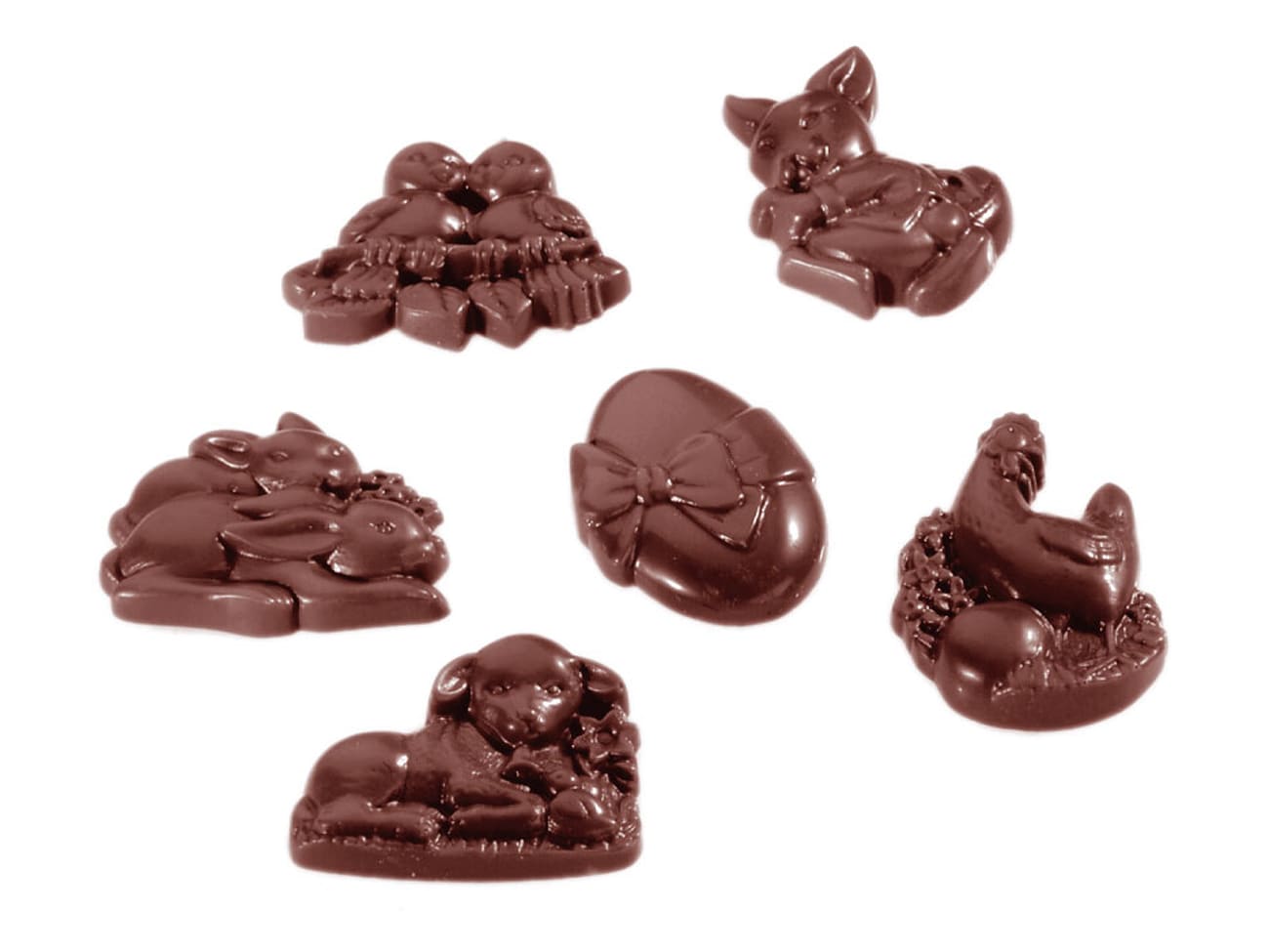 Moule chocolat - 18 sujets de Pâques