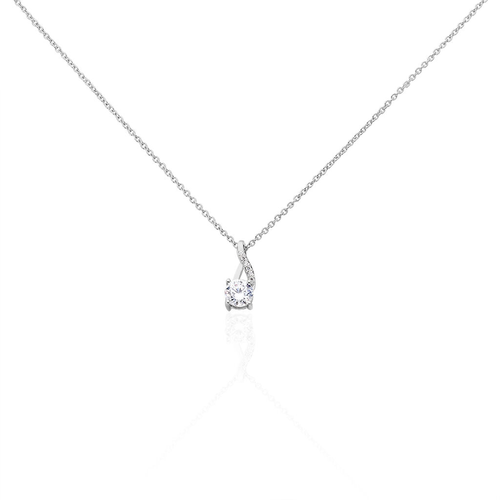 Collier Idylla Argent Blanc Oxyde De Zirconium