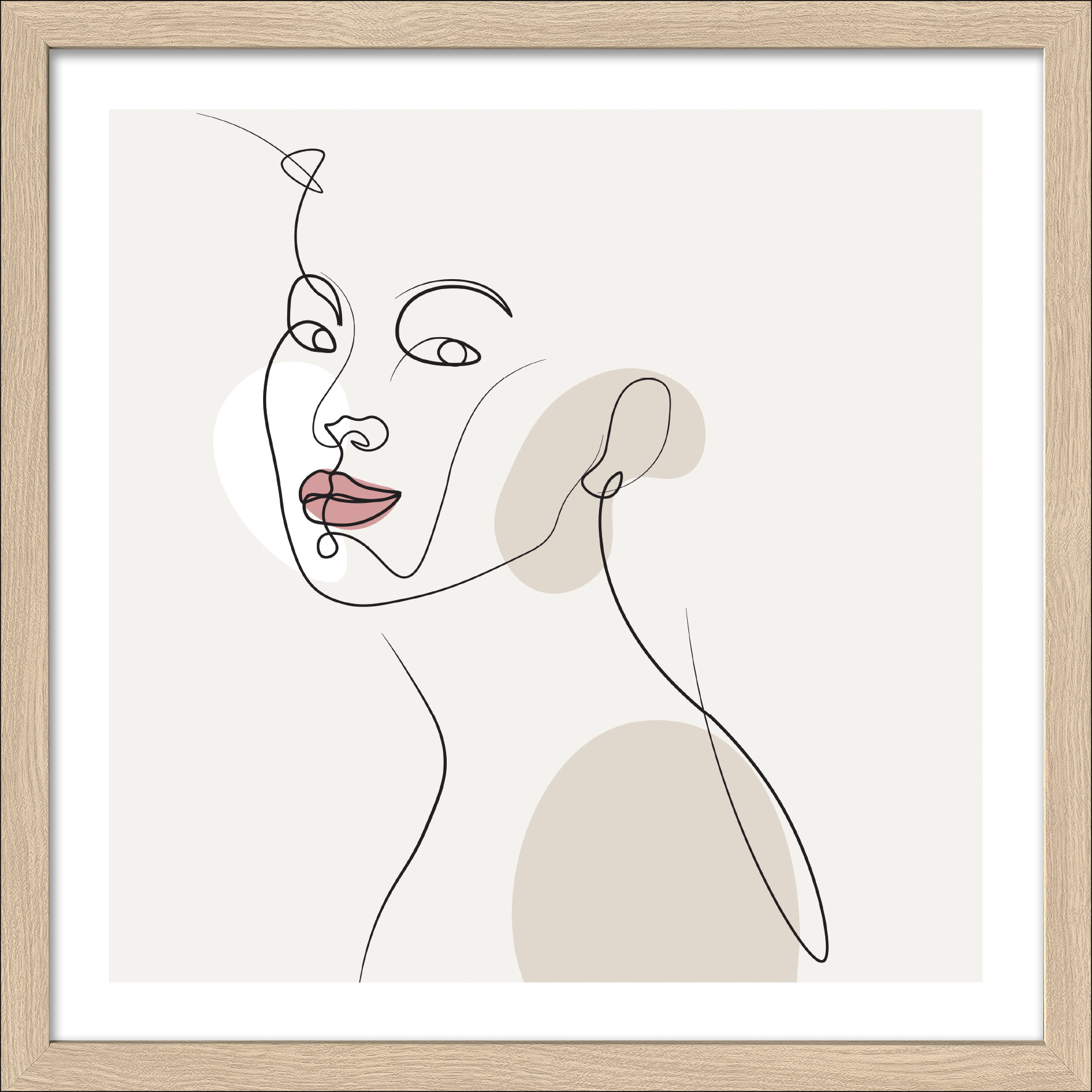 Gerahmtes Bild LINE-ART-FACES