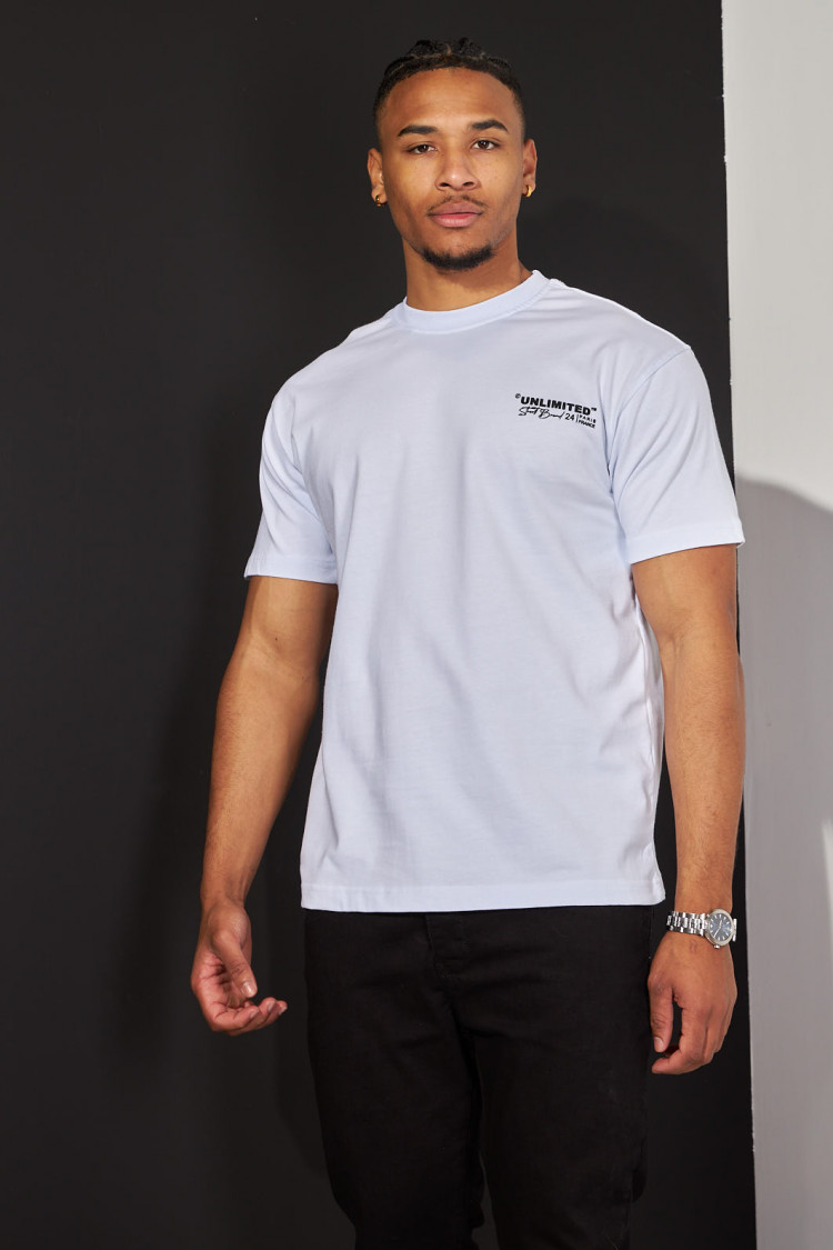 T-shirt large blanc à insciptions