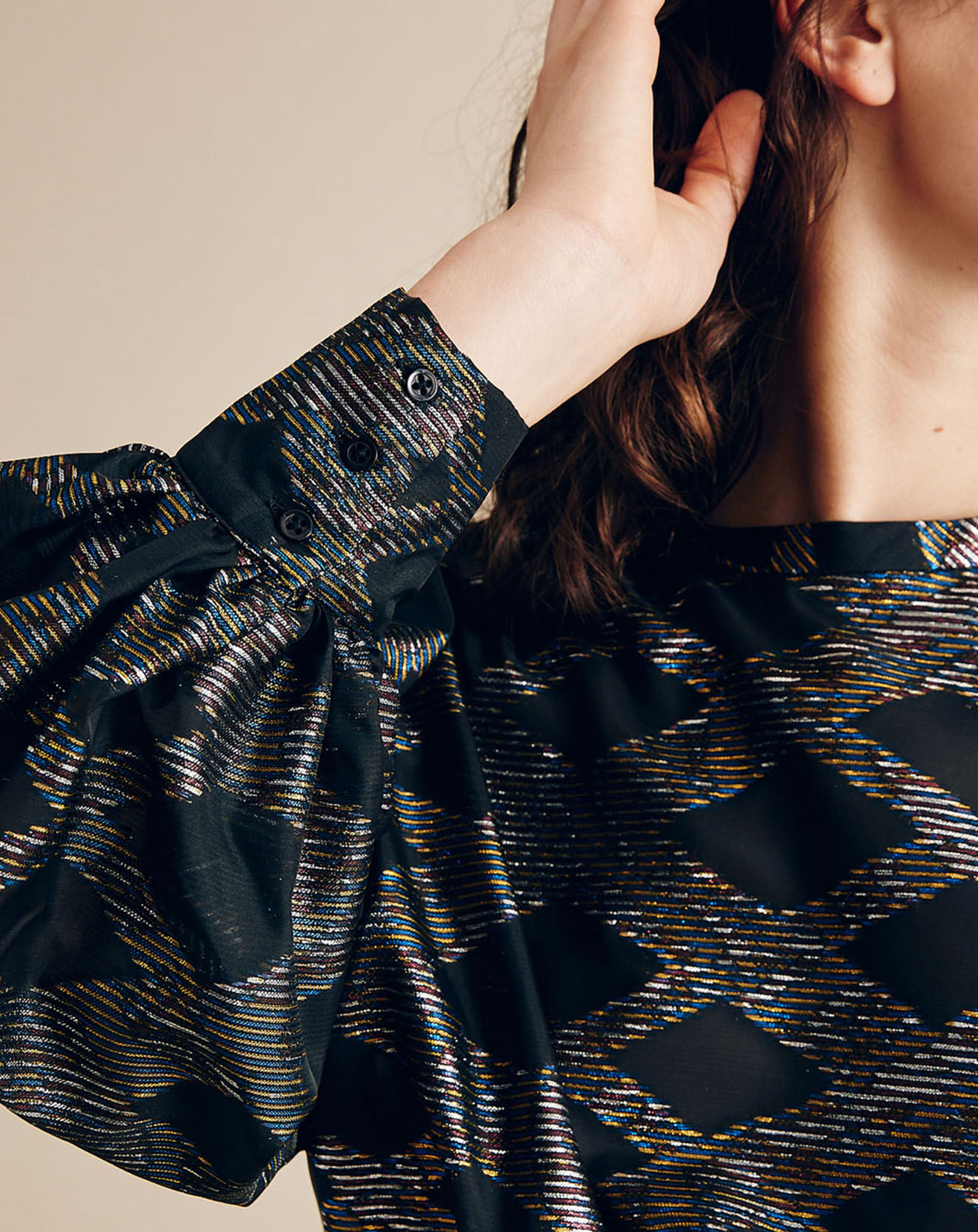 Chloé Stora Blouse Beirut imprimée noir/multicolore