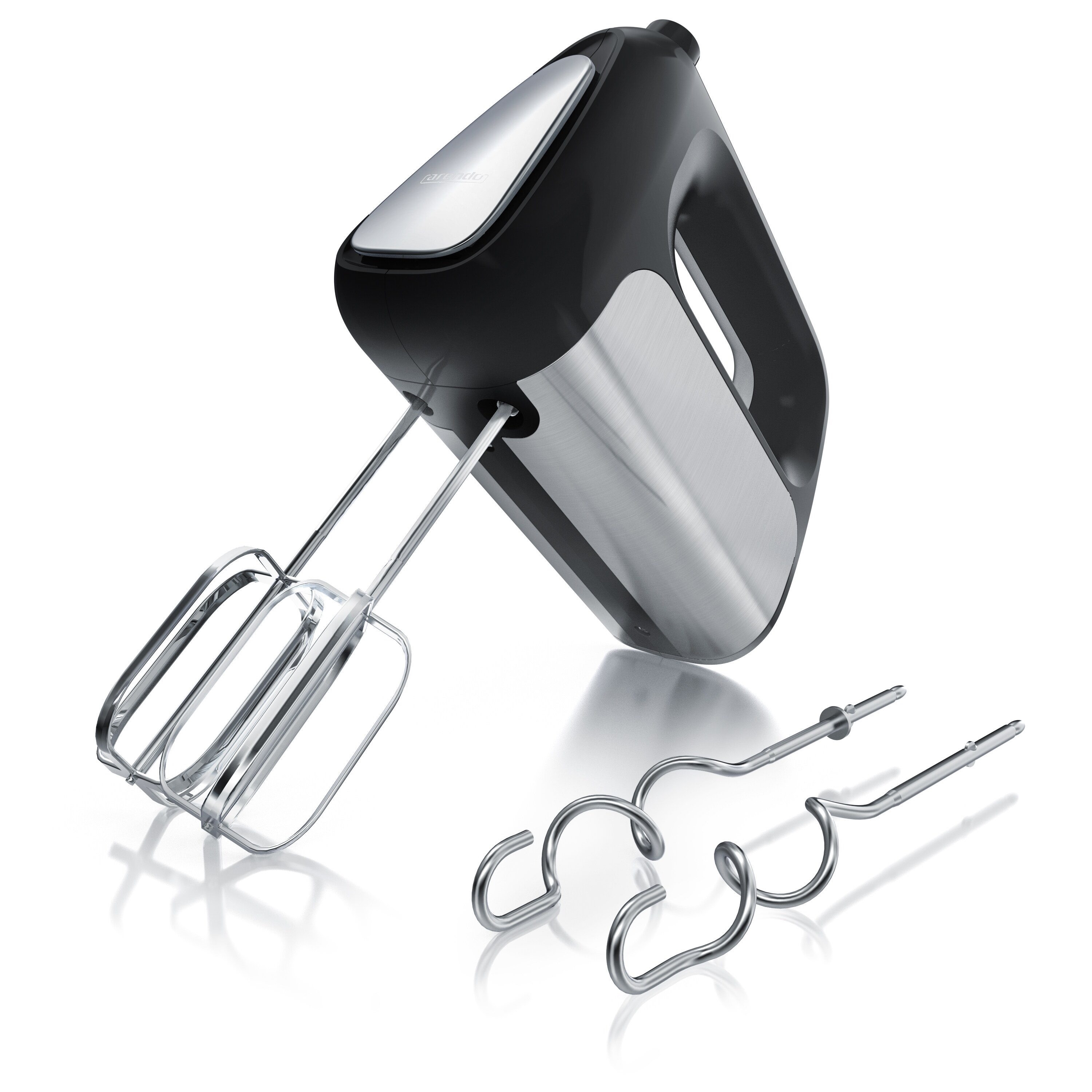 Arendo Elektrischer Handmixer Handrührer - inkl. 2 Quirle und 2 Knethaken aus Edelstahl - Handrührgerät - Hakenentriegelung - Turbotaste