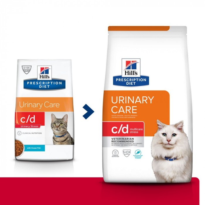 HILL'S Prescription Diet c/d Urinary Care Multicare Stress au Poisson - Croquettes pour chat