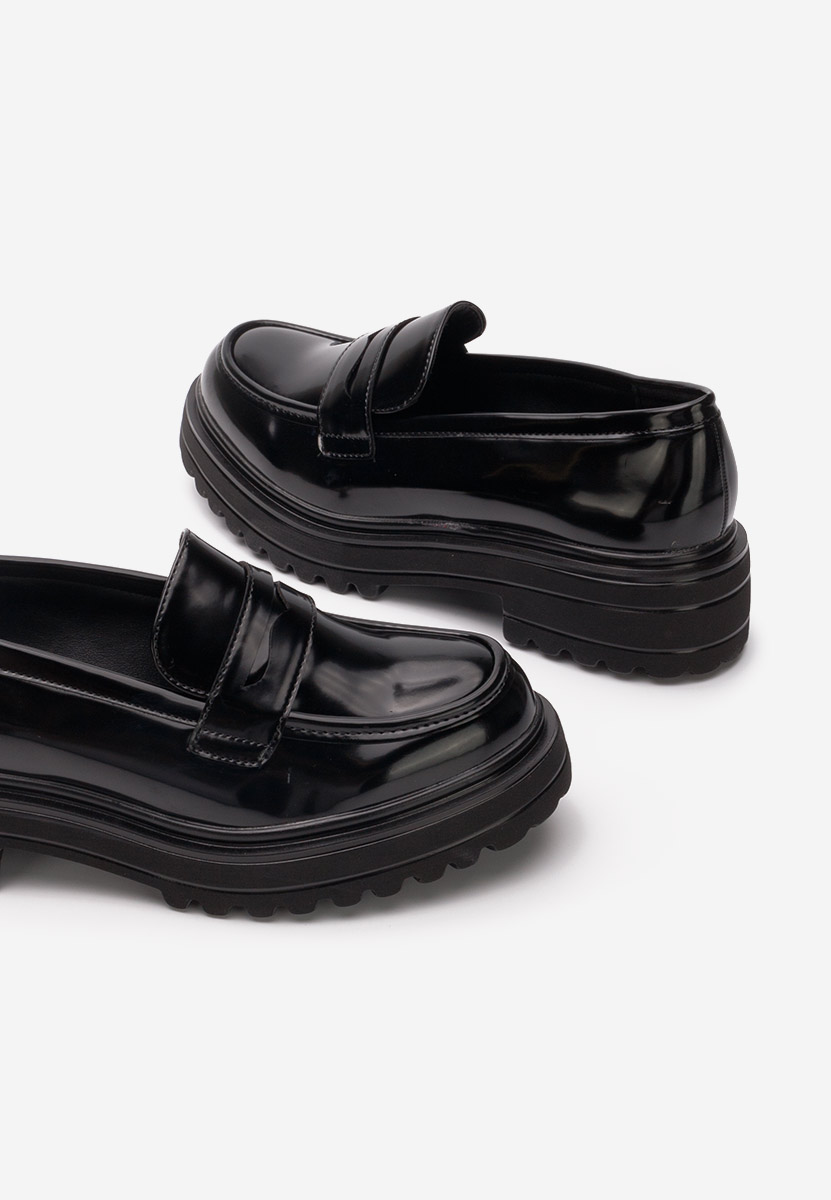 Mocassins à semelle épaisse noirs Annette V4