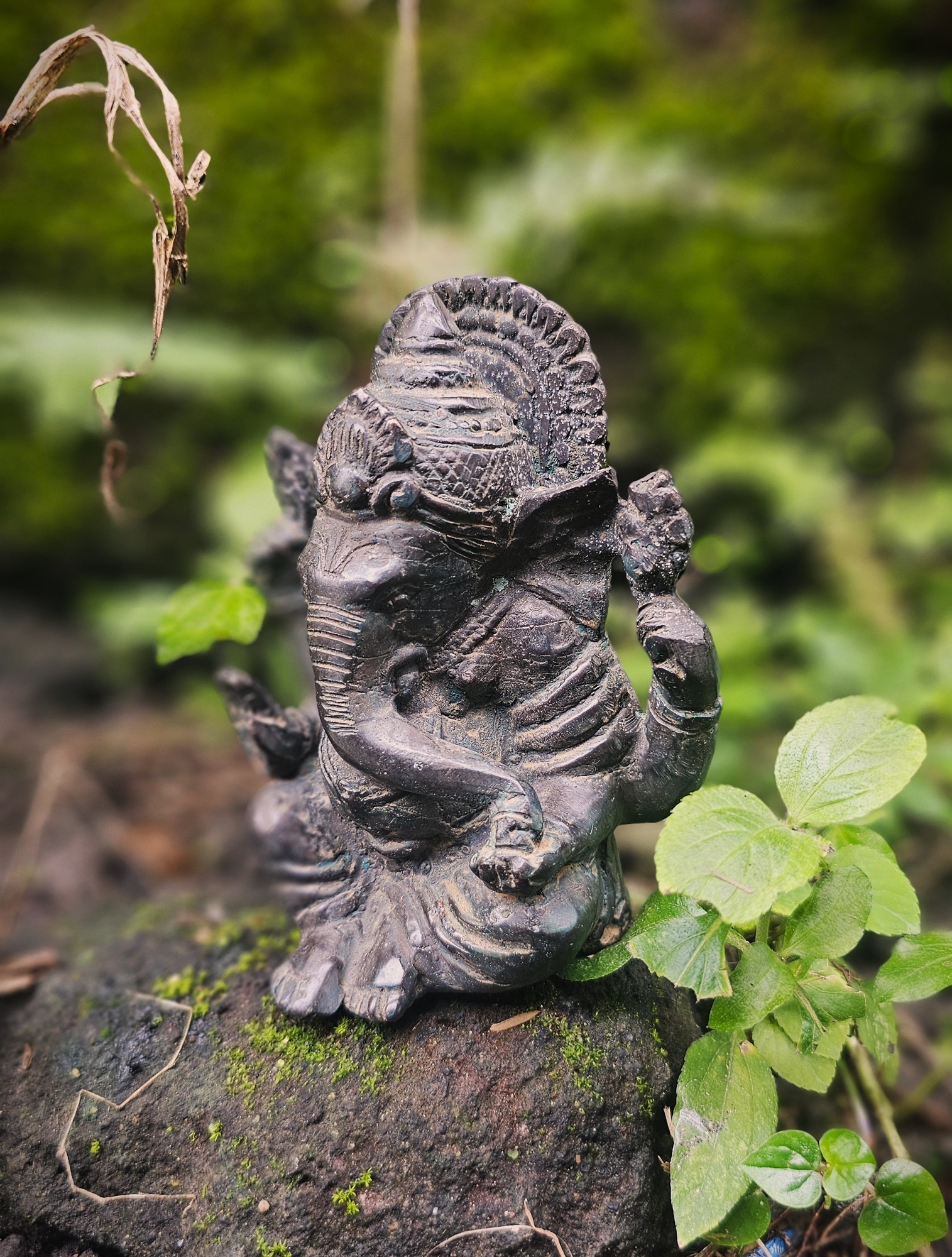 Bronze-Statuette 'Ganesha', H 11 cm, B 9,5 cm, L 6 cm von fischer's lagerhaus