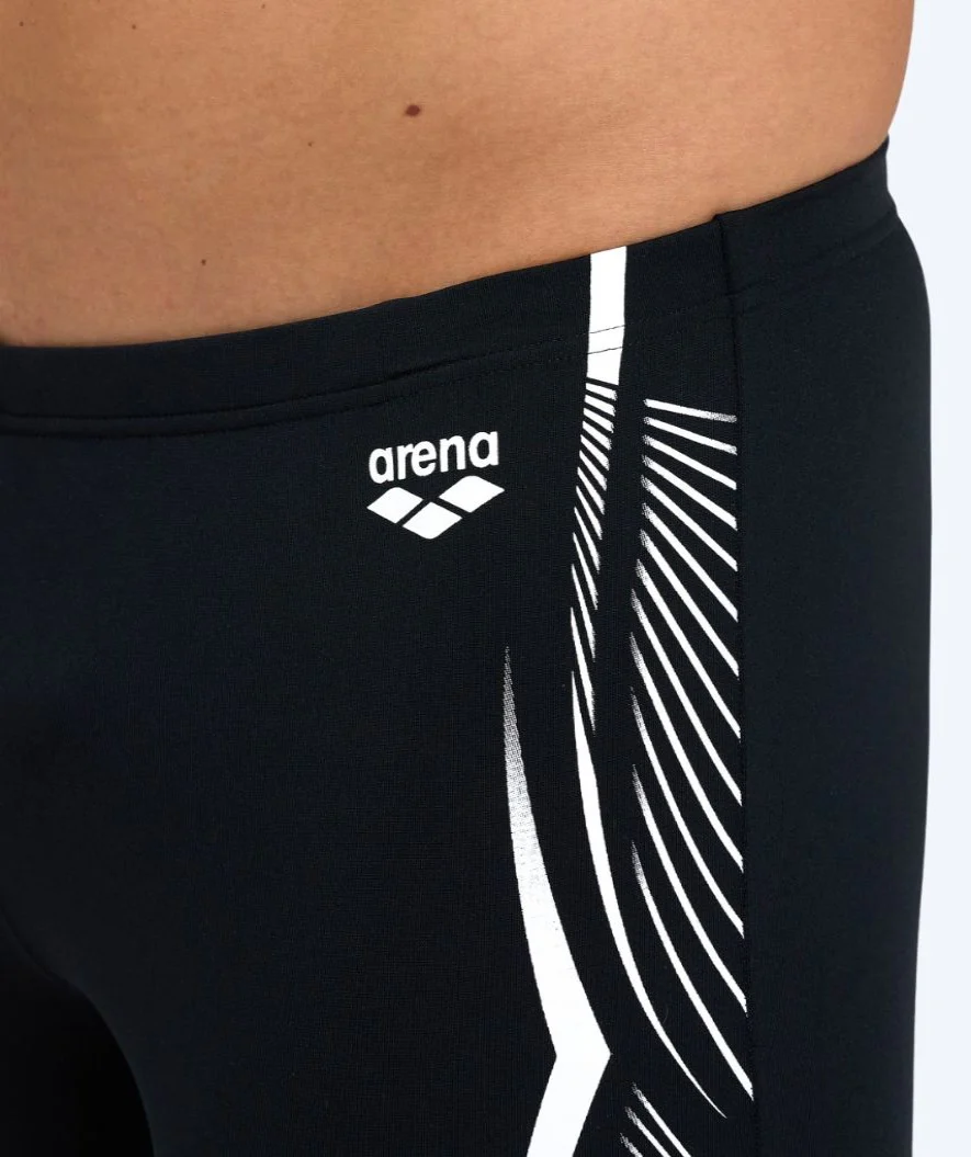 Arena lange badebukser til mænd - Feather - Sort/hvid