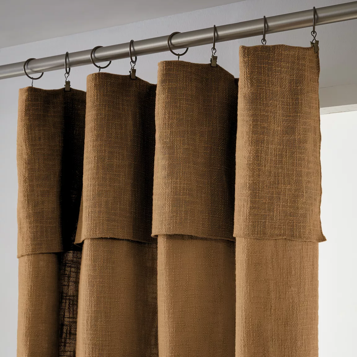 Rideau coton ajustable (140 x max 270 cm) Sixtine Camel