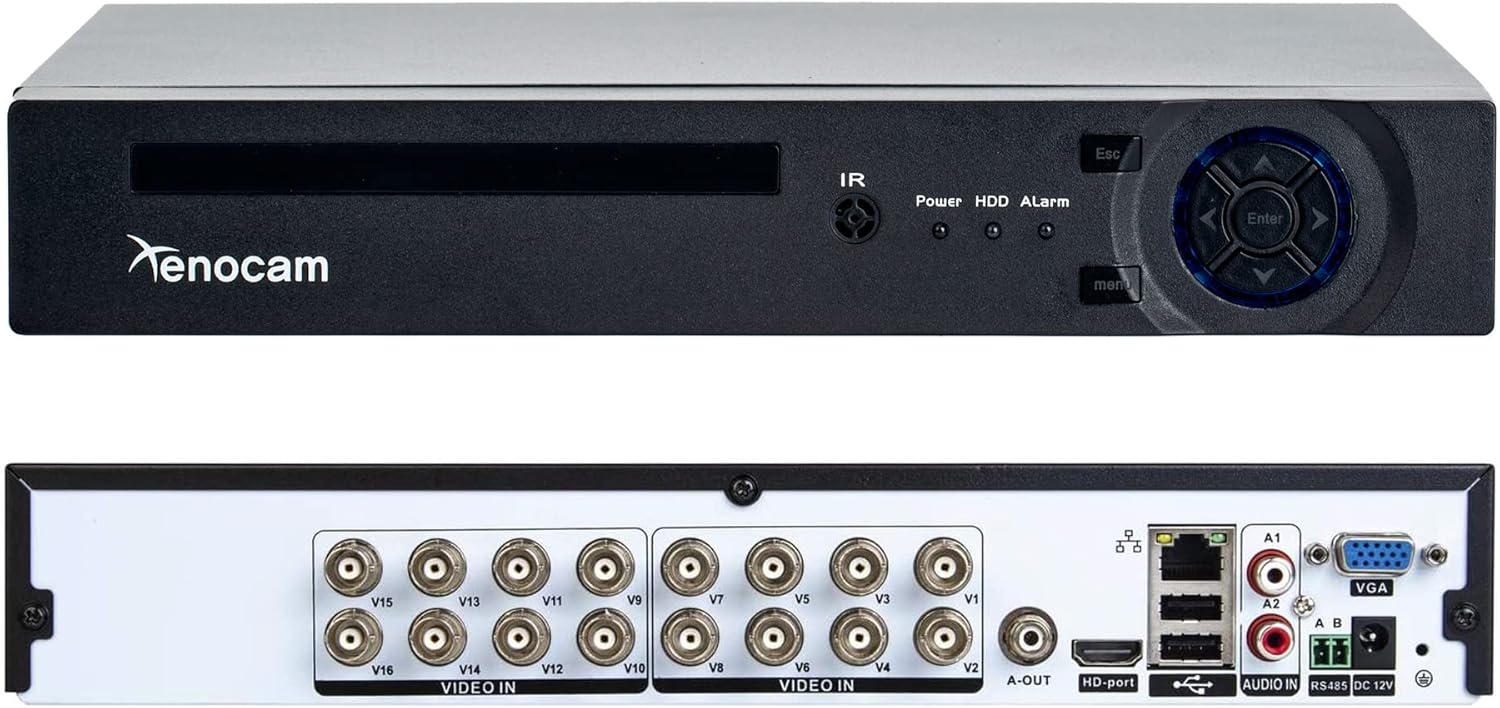 16CH 1080N Hybrid 5-in-1 AHD DVR (1080P NVR+1080N AHD+960H Analog+TVI+CVI) Standalone DVR CCTV Surveillance Security System Video Recorder Motion Detection HDD & Cameras not Included