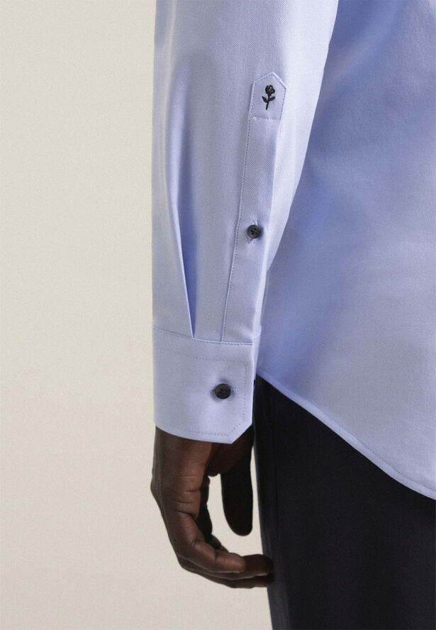 Seidensticker Performance shirt Slim Long sleeve Kent-Collar Uni Blue