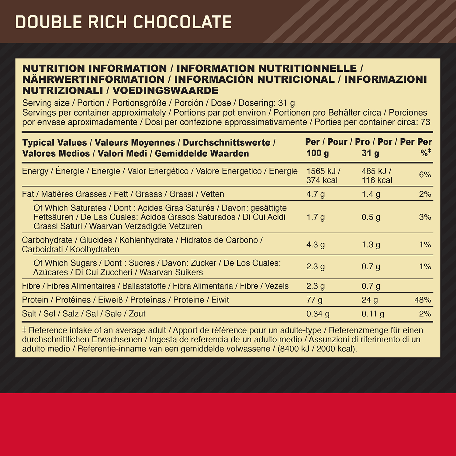 Optimum Nutrition Whey Protein Gold Standard 2267 g Double Rich Chocolate
