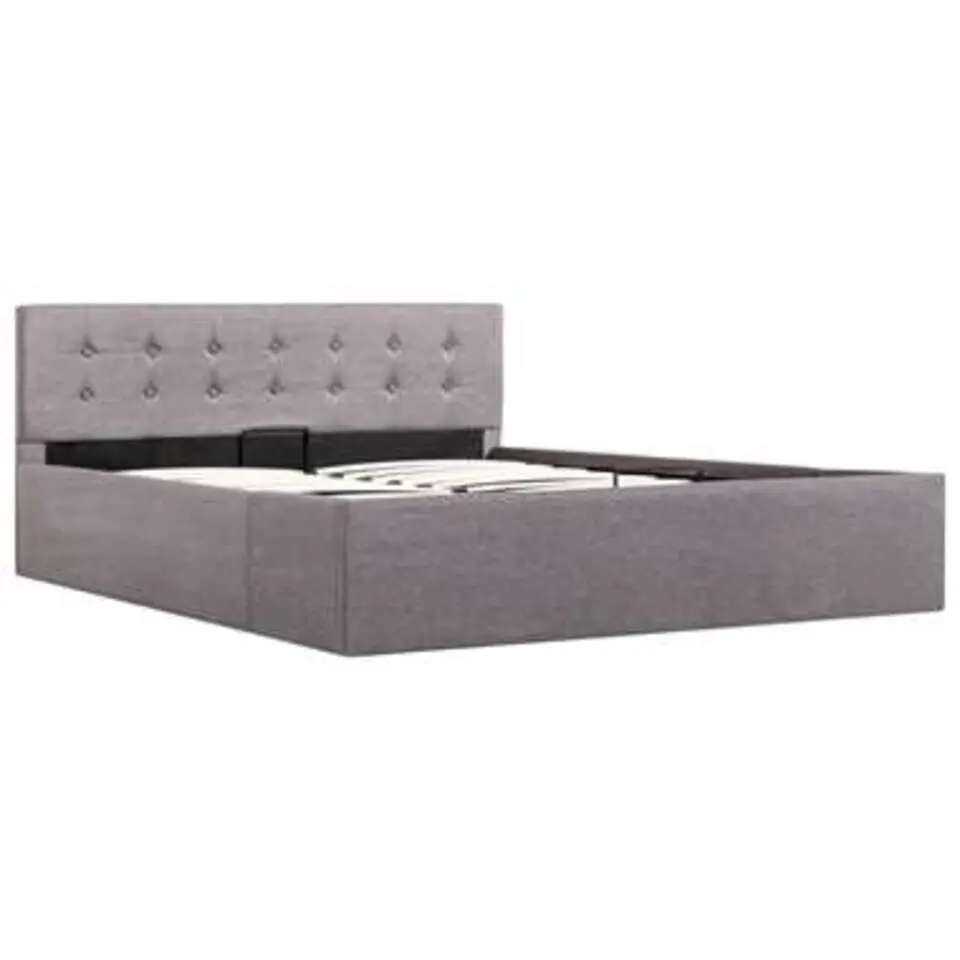 vidaXL - Bed met opbergruimte - Hydraulische - Taupe - Stof - 140x200 cm