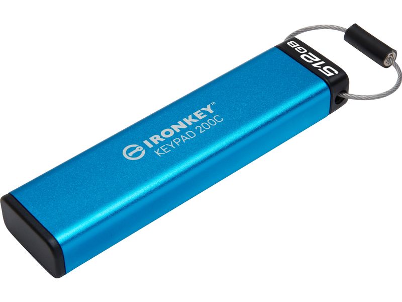 Kingston USB-Stick IronKey Keypad 200C 512 GB Verschlüsselter USB Typ-C Stick mit Tastatur