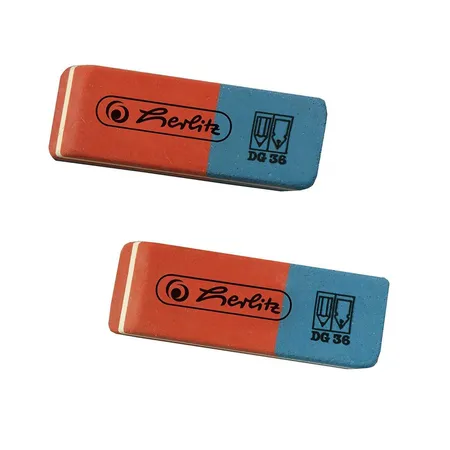 Herlitz Radierer rotblau, 2 Stück