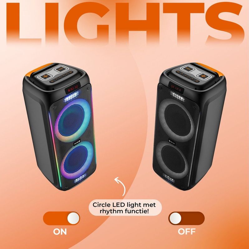 Denver - TSP456 - Bluetooth Party Speaker - Zwart - 600W