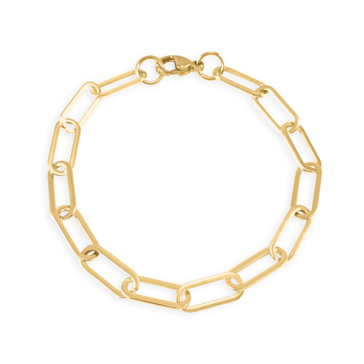 Bracelet chaîne en acier doré jaune