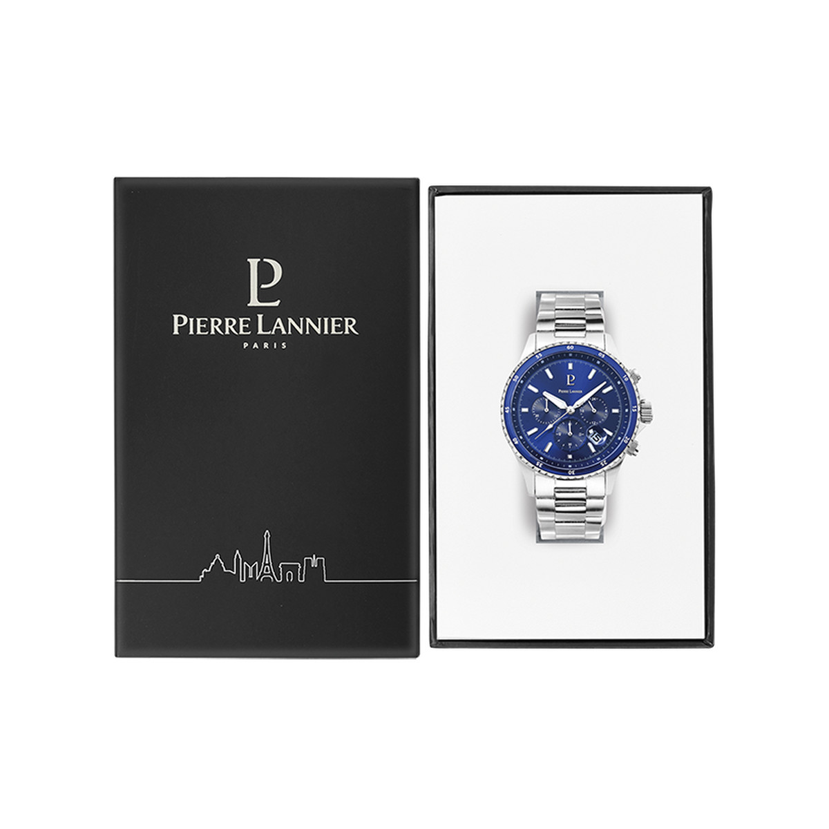 Montre PIERRE LANNIER Cronos homme chronographe bracelet acier