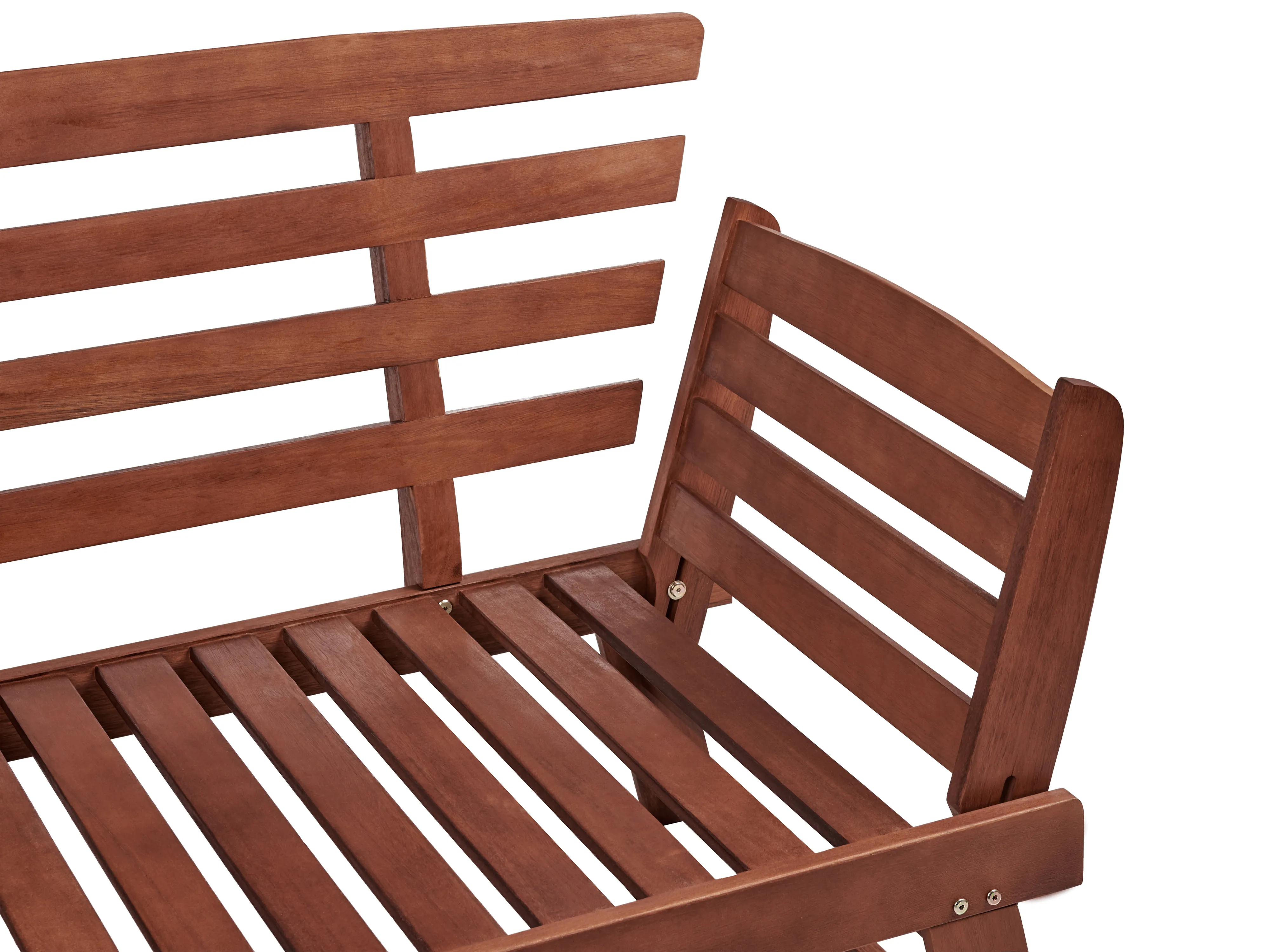 Tuinbank met zitkussen PORTICI 210 cm Eucalyptushout Donkerbruin/wit