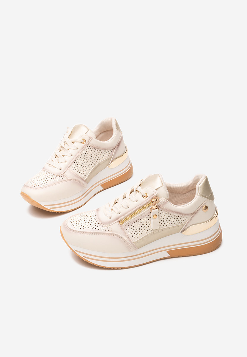 Baskets à plateforme beige Reita