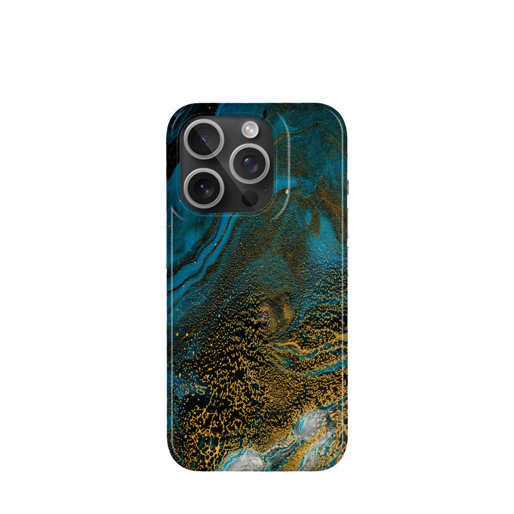 iPhone 15 Pro Kunststoff Hülle Ozeangold - Blau