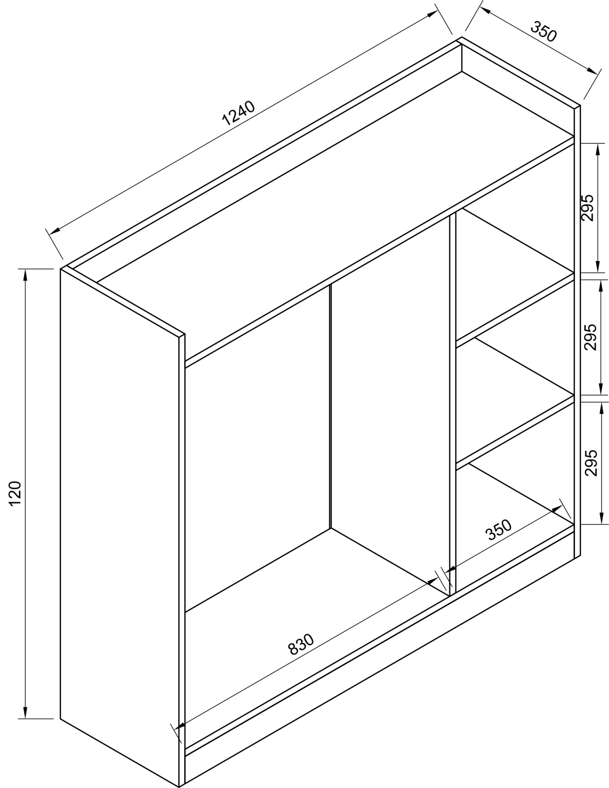 Garderobe PALOSA M - Honig-Eiche - 120 cm hoch