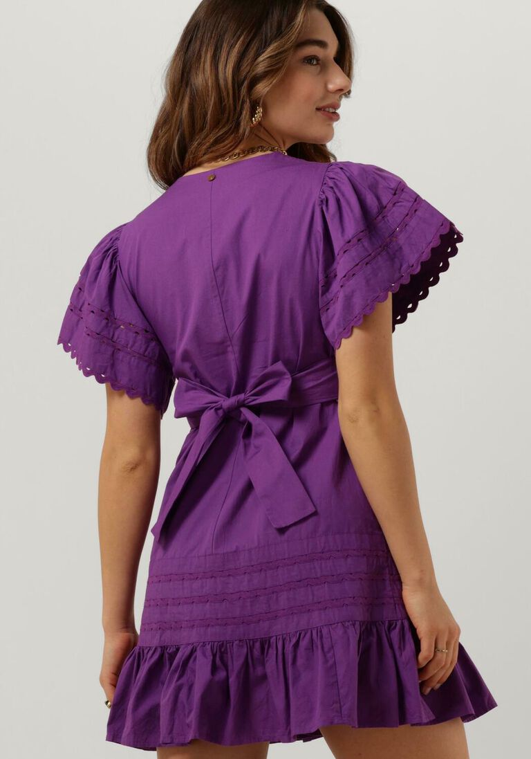 ANTIK BATIK paarse antik batik mini jurk roda mini dress