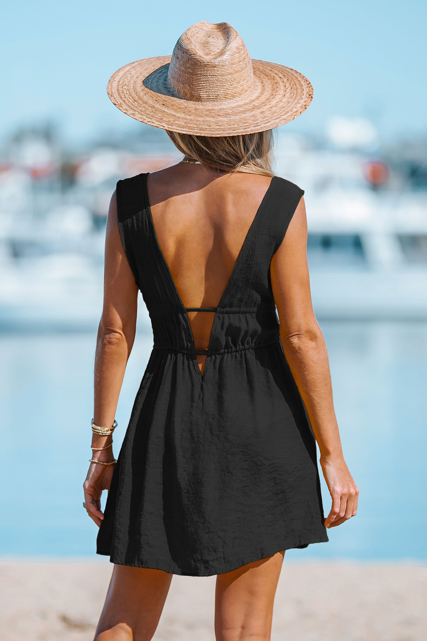 Robe cover up dos nu à lacer