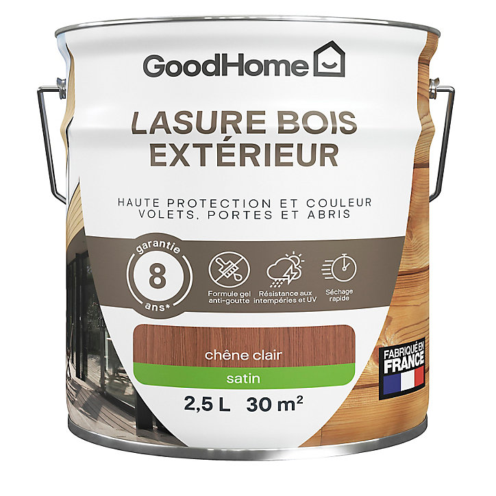 Lasure extérieure teck satin 8 ans GoodHome 2.5L