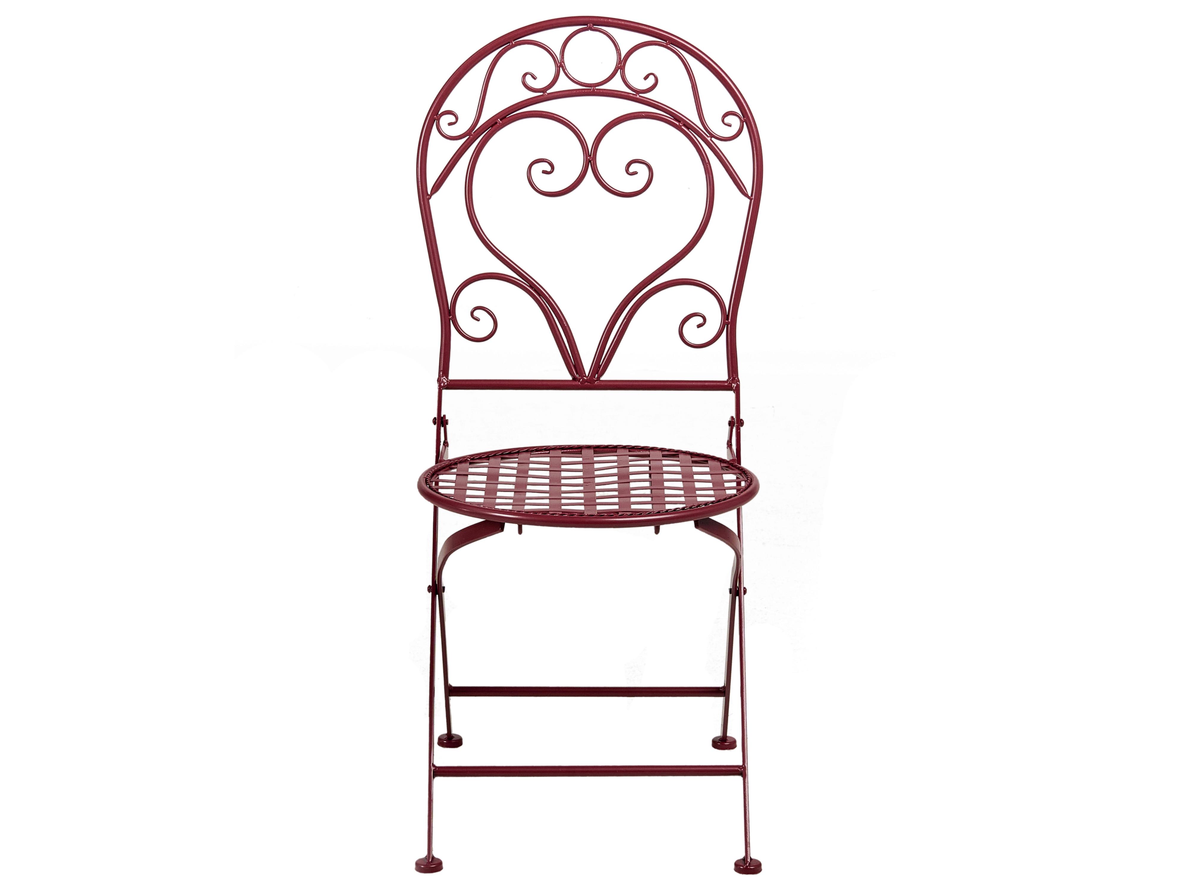 Bistroset ALBINIA Metaal Bordeauxrood