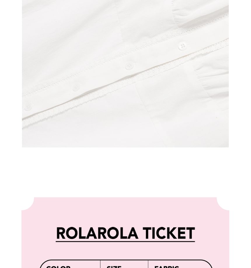 rolarola - A-lijn jurk met gerimpelde knopen (wit)