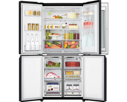 LG GMQ844MCKV Side-by-Side koelkast (B x H x D): 83,5 x 178,7 x 73,4 cm, Koelvak: 321 l, Vriesvak: 209 l, 393 kWh/jaar, Matzwart staal