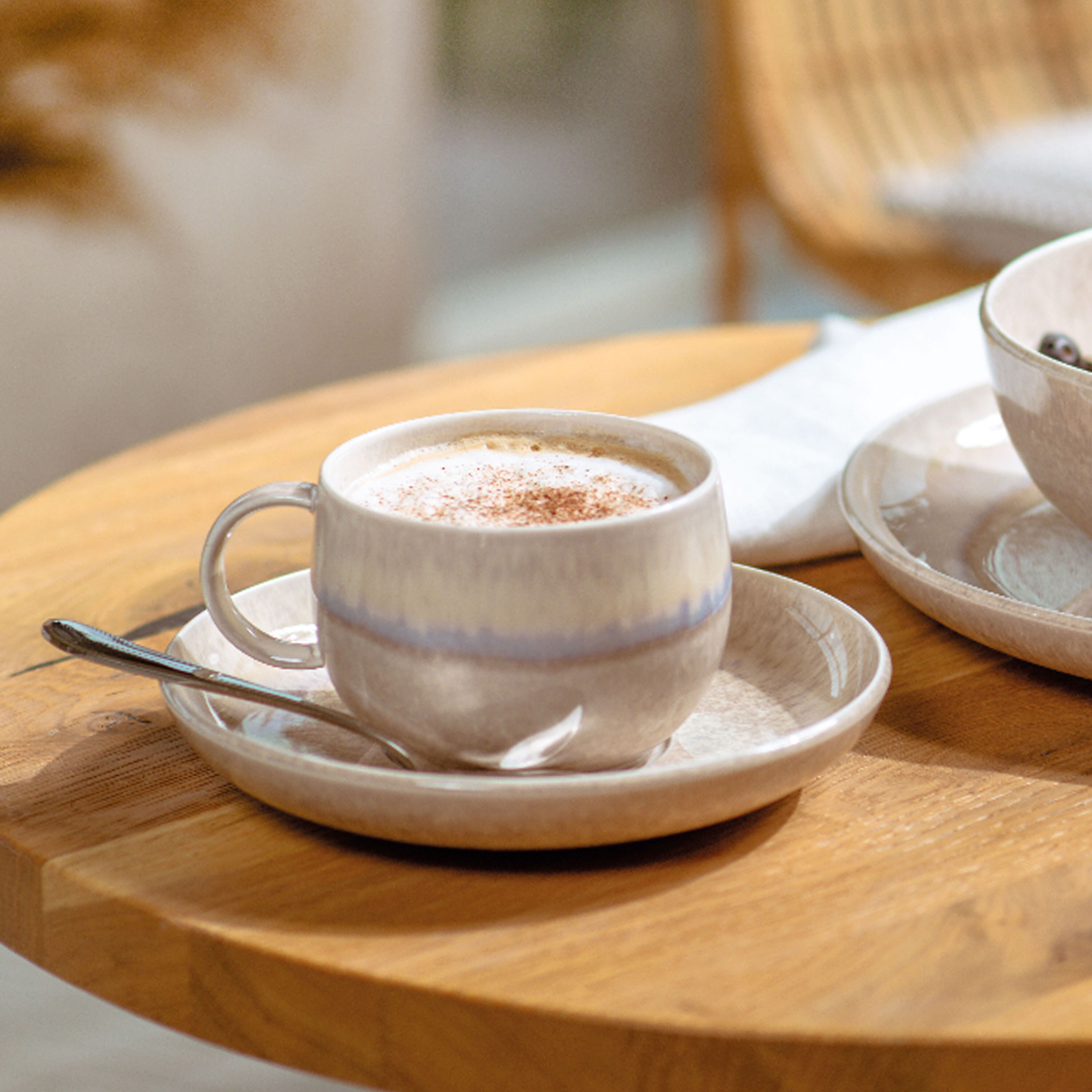 Perlemor Coffee cup Beige, 6.5 oz, Premium Porcelain