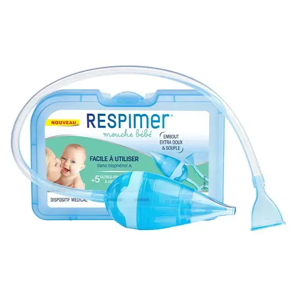 Filtros de proteção Respimer para aspiradores nasais de bebês, pacote com 20 unidades.