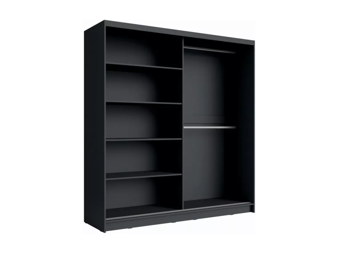 Armoire design 200cm coloris gris graphite et noir collection NARAGO