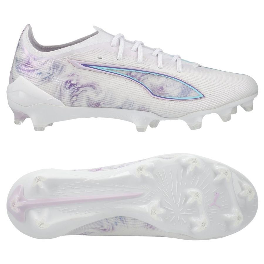 PUMA Ultra 5 Ultimate FG Brilliance - Blanc/Noir/Spring Lavender Femme ÉDITION LIMITÉE