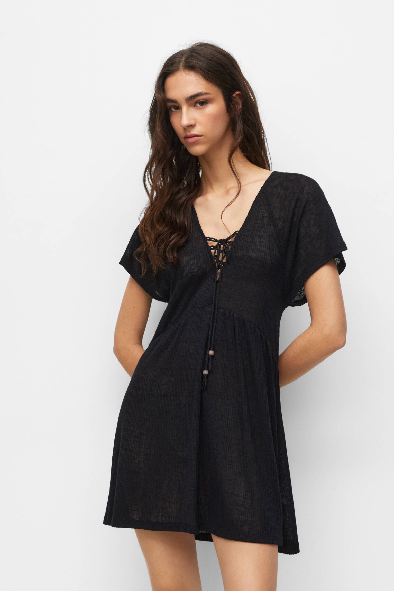 Vestido Fluido de Tricô Corsair - Preto