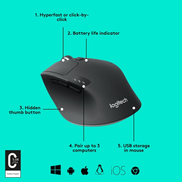 Logitech M720 Triathlon trådløs mus