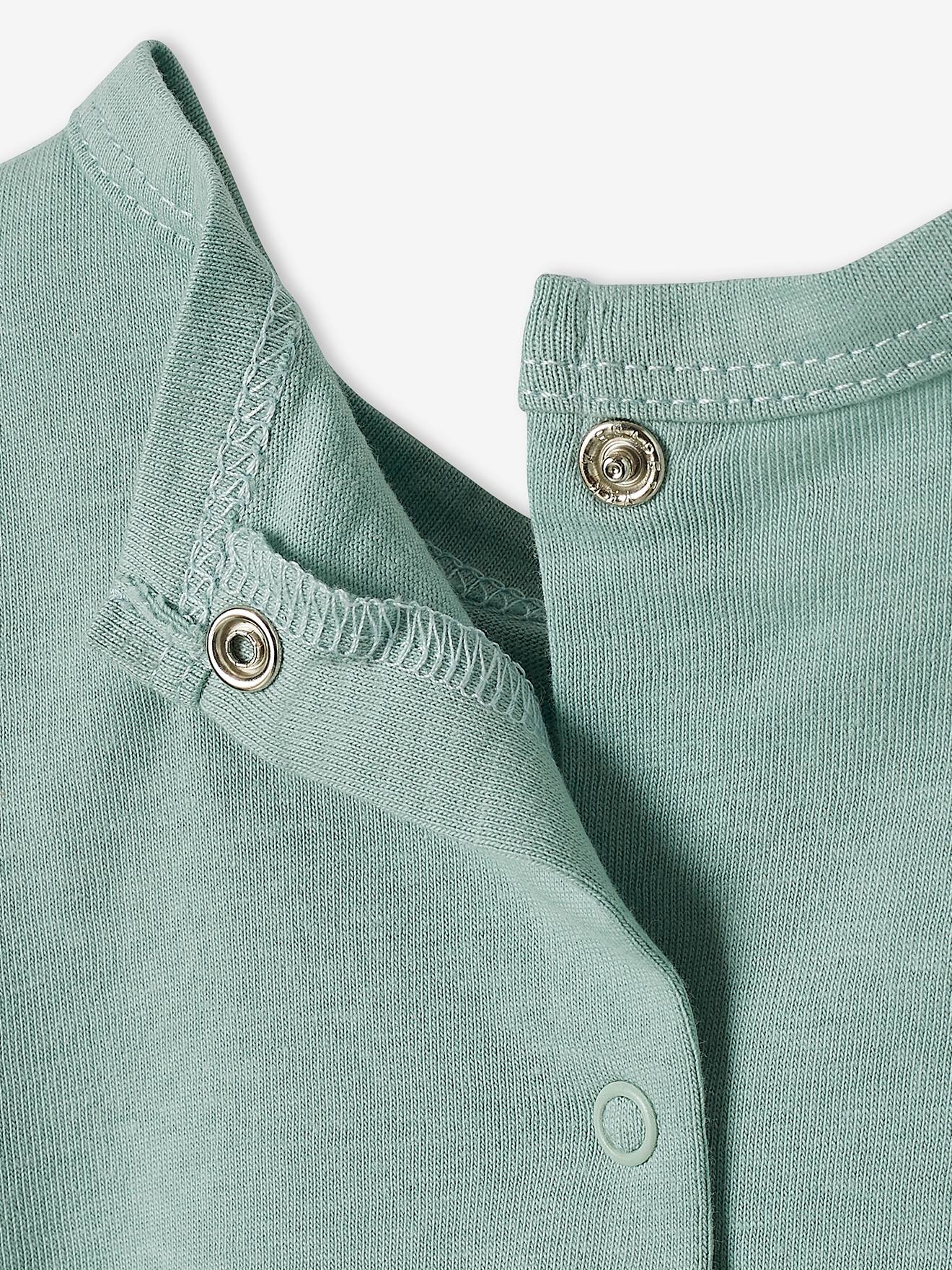 Conjunto com 2 pijamas curtos para bebê menino, cor verde médio bicolor/multicolorido, com certificação Oeko-Tex®.