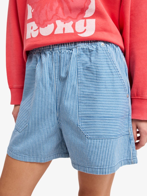 Stay Wavy Mid Short en denim Blanc Femme