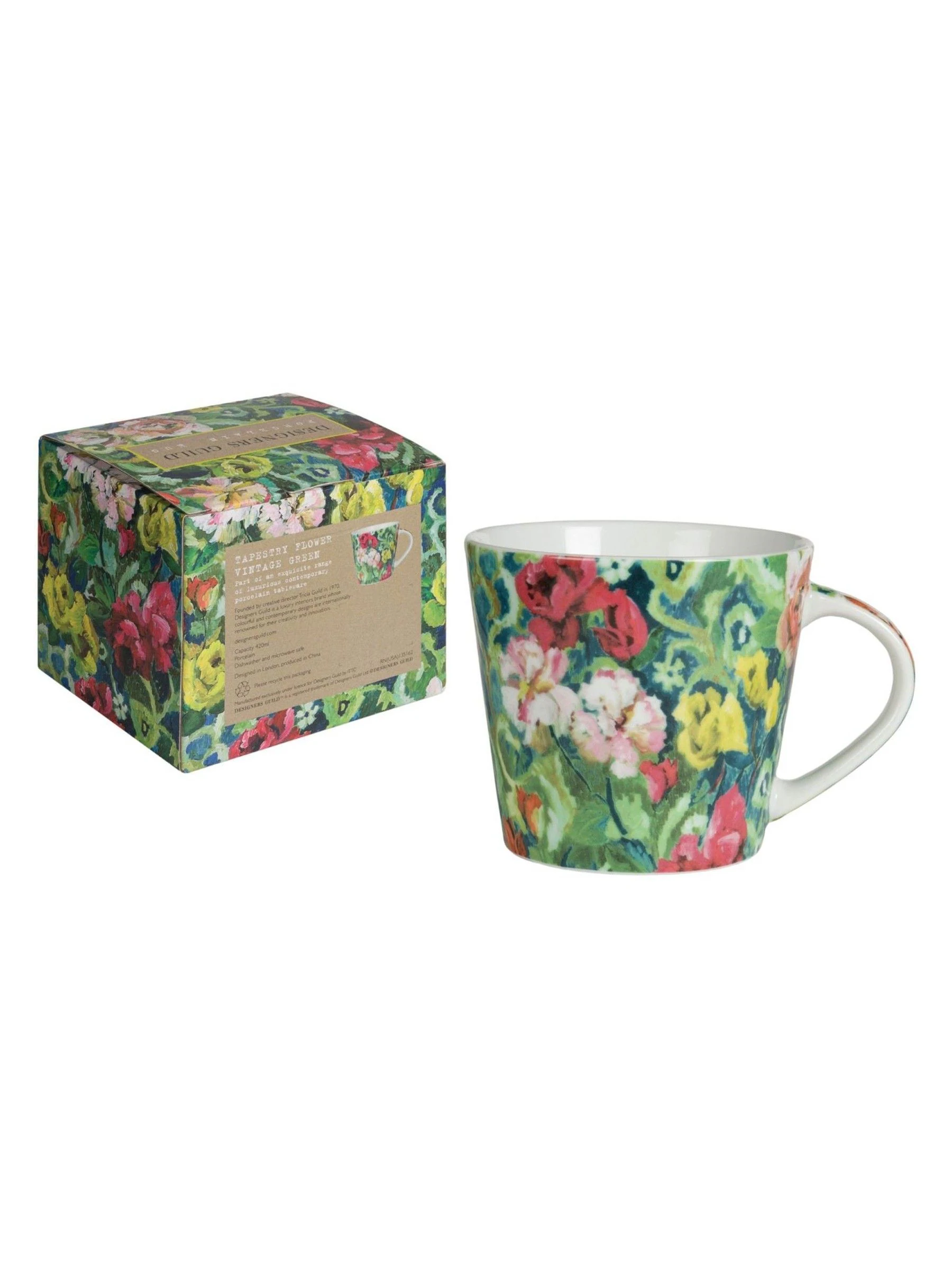 Designers Guild Set of 4 Tapestry Flower Mugs