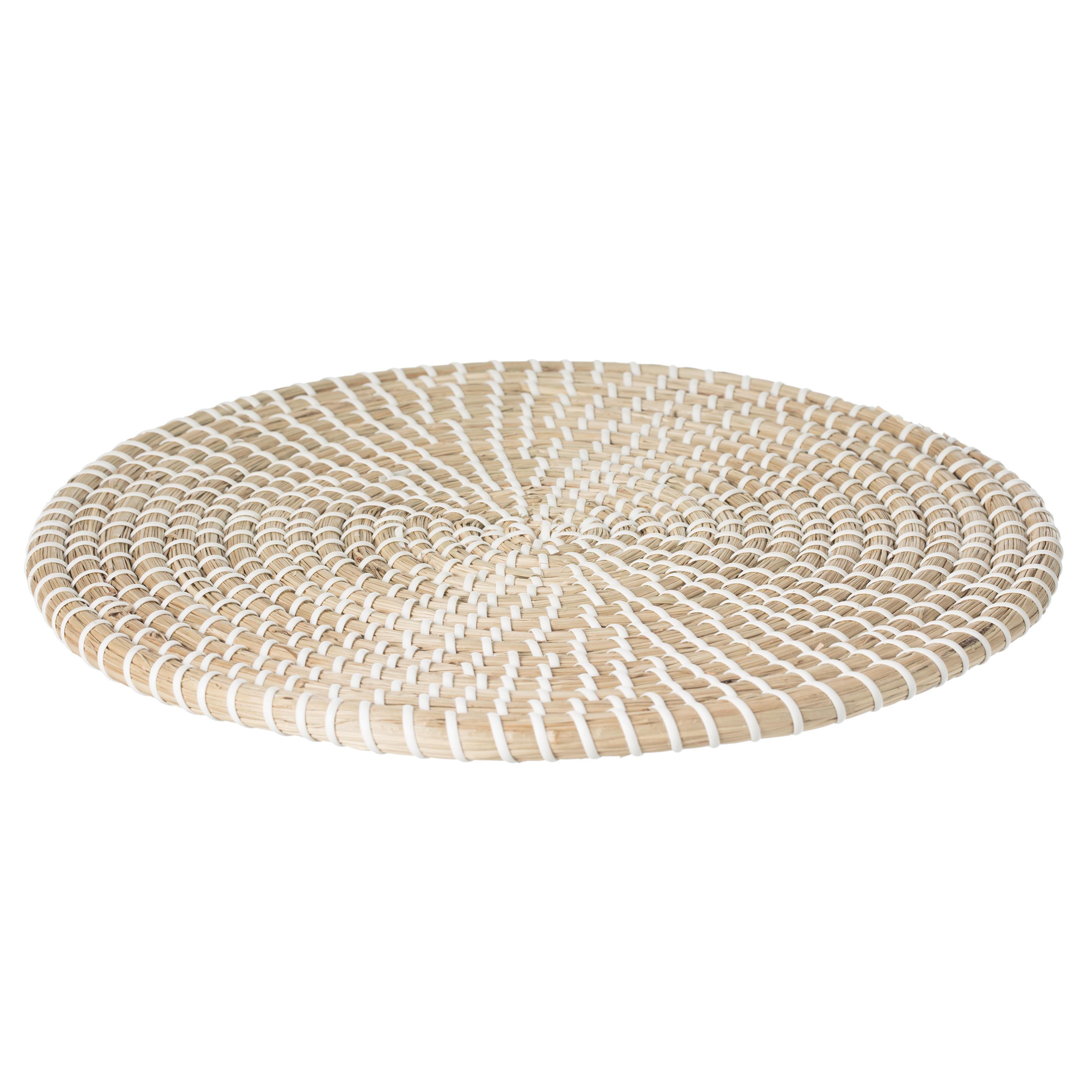 SET TABLE VANNERIE 35CM BLANC