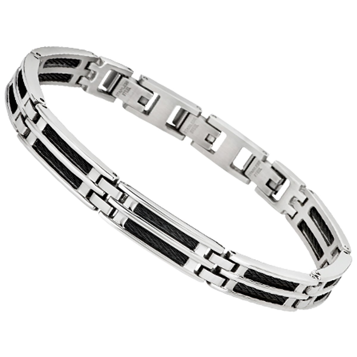 Bracelet Lotus Style Men in Black acier