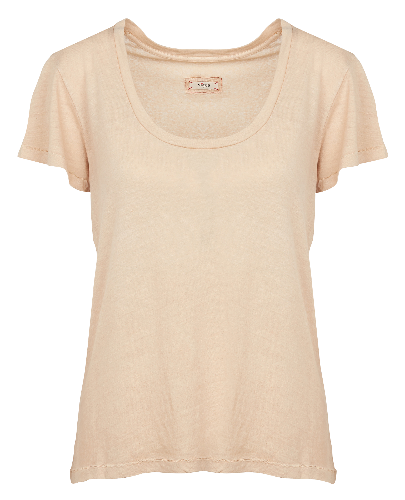 TORA - Tee-shirt col rond en coton et lin | Beige