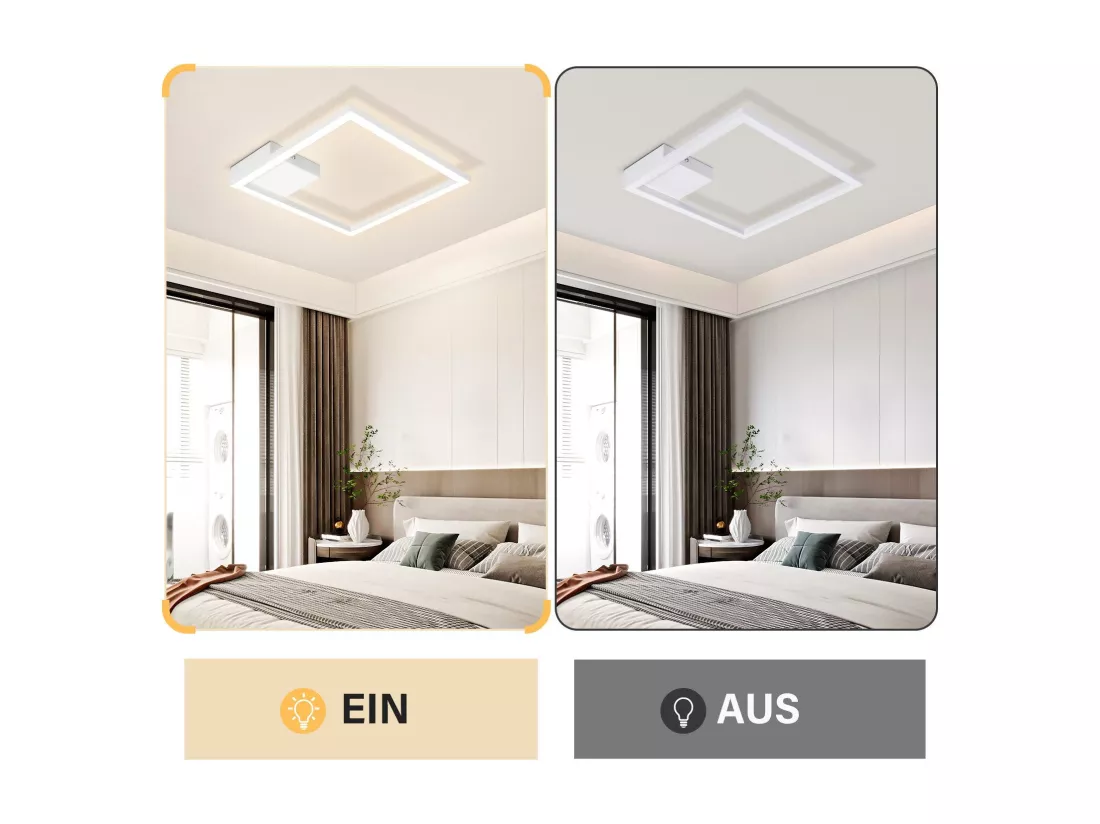 NETTLIFE plafonnier LED blanc 12W moderne 3000K blanc chaud