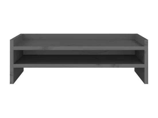 Support de moniteur Gris 50x24x16 cm Bois de pin solide