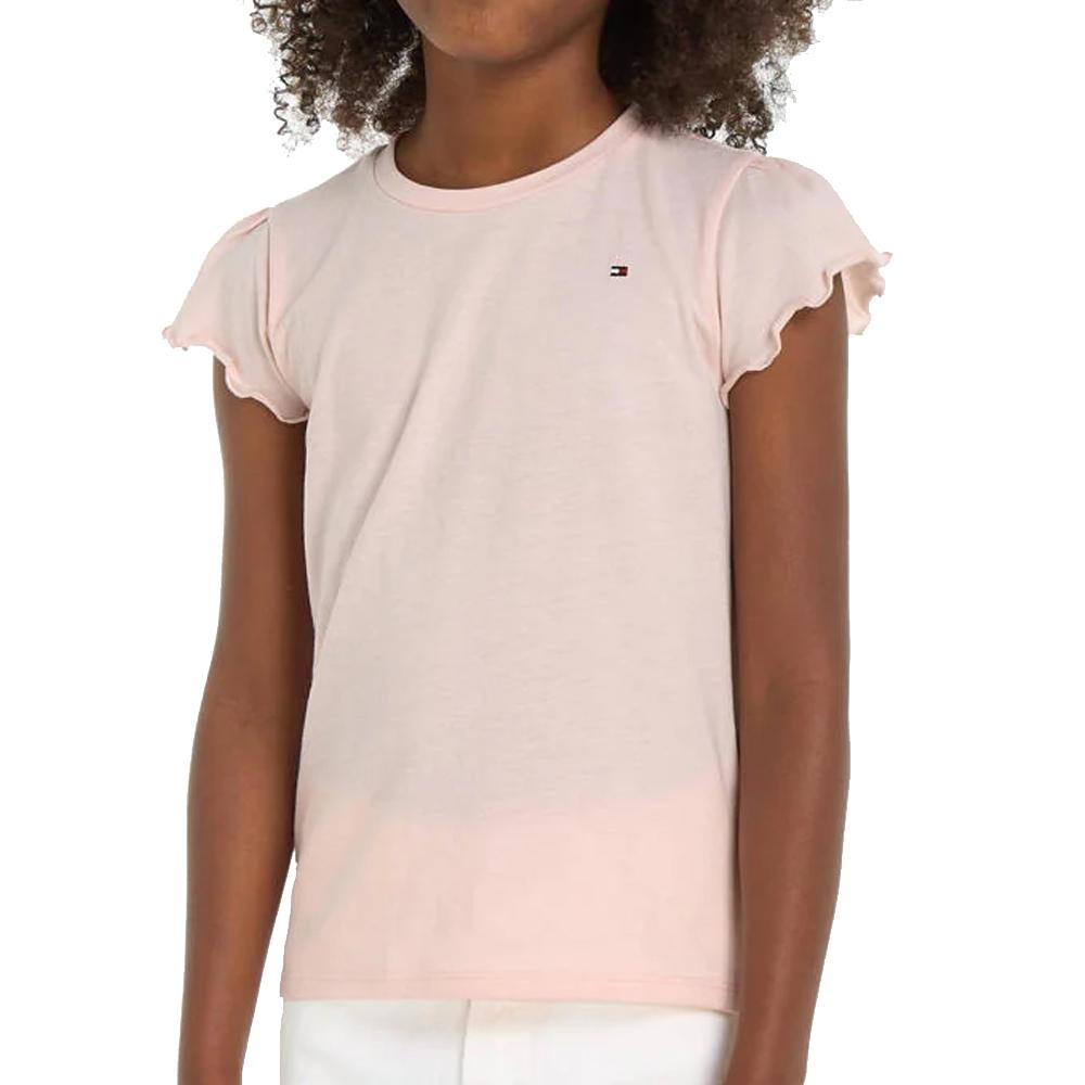 Tommy Hilfiger T-shirt Rose Fille Tommy Hilfiger Essential Ruffle